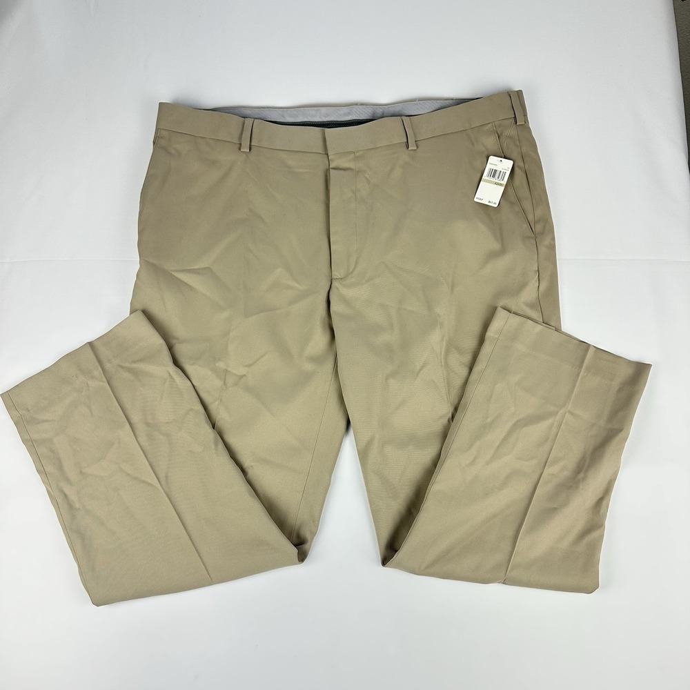PGATOU ~Men 42×30~Beige/Khaki Flat Front Golf Ultimate Pant Comfort Closure  NWT